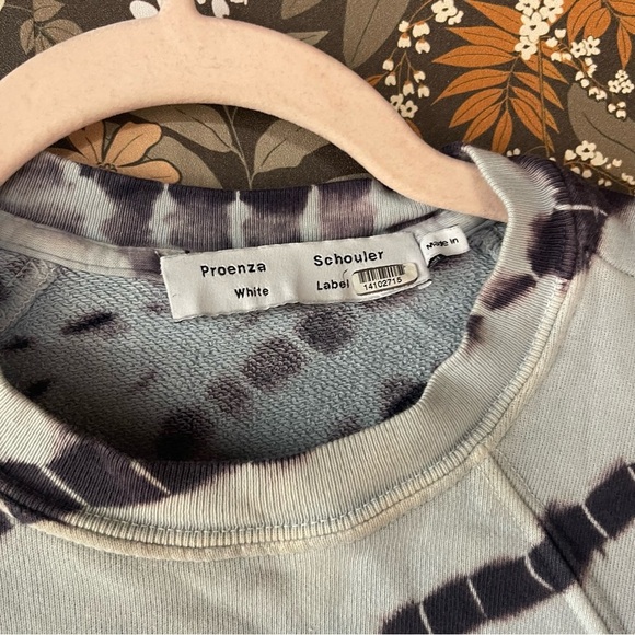 Proenza Schouler White Label Raglan Tie Dye Sweatshirt in blue size XS - Picture 7 of 9